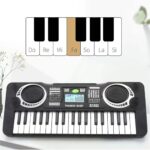 37-key electric piano for children in black with white background