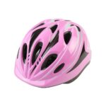 Breathable children's bike helmet in pink on white