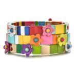Colorful floral bracelet for girls with white background