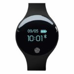 Bluetooth connected watch with pedometer on white background