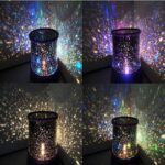 LED bedside lamp with coloured starry sky projection