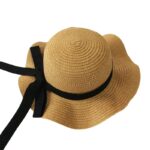 Summer hat for babies panama style with knot in black