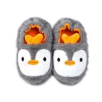 Comfortable animal slippers in grey, white and orange