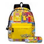 Pokémon Go children's backpack in yellow with case and anime motifs