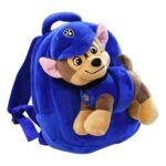 Pat'patrouille blue and brown detachable plush backpack with dog behind