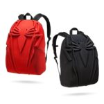 Backpack with black and red embossed Spiderman logo