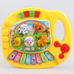Yellow piano style musical toys for children with animals