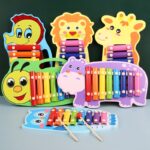 Wooden animal Xylophone for colorful children