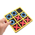 Interactive parent-child board game with red cross and blue ball in a yellow square