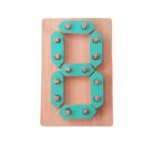 Turquoise wooden number board game for babies