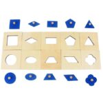 Beige and blue geometric shapes puzzle