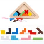 Multicolored wooden tangram puzzle