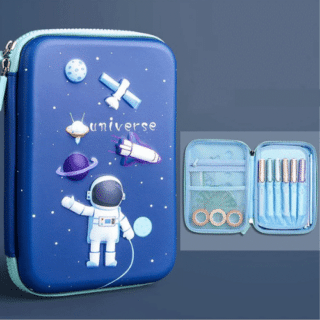 Astronaut blue pencil case with space motifs