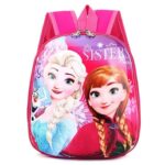 Elsa and Anna Snow Queen pink backpack with front motif