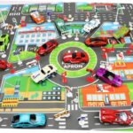 colorful car circuit mat for kids with cars
