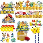 Colorful Pokémon Pikachu happy birthday cake decorations