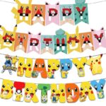 Pokémon theme birthday banners happy birthday pokemon motif