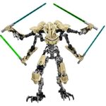 Star Wars lego-style battle droid figures with sabers