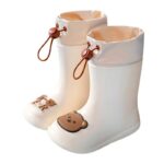 Waterproof teddy bear winter boots for kids with elasticated leg fit