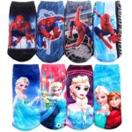 spiderman and snow queen winter socks for kids
