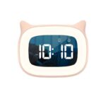 Pink cat-shaped digital alarm clock
