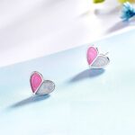 Pink heart-shaped earrings for girls