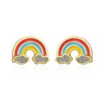 Rainbow earrings for little girls