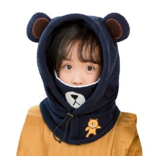 Blue teddy bear balaclava for children