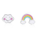 Children's cloud and rainbow earrings