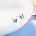 Girl's rainbow cat earrings