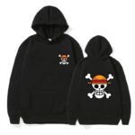 Luffy hoodie for kids black with white background