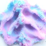 Colorful soft polymer and plasticine cloud slime pattern for children in multicolor with white background