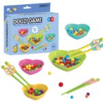 game box with marbles, heart-shaped trays and chopsticks in different colors
