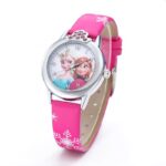 Snow Queen watch with pink coloured strap presented on a white background