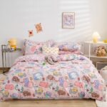 Cute bear quilt for children with a nursery background