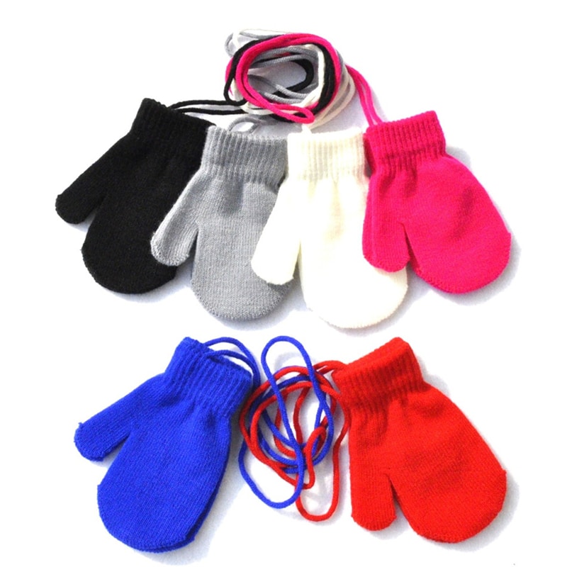 Colorful mittens with drawstring for children - Image 2