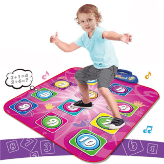 Dance floor with music numbers for children with white background